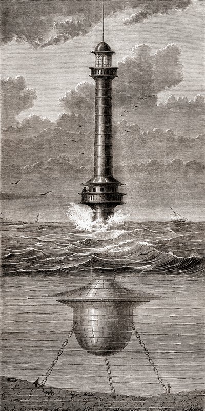 De 19e-eeuwse drijvende vuurtoren geplaatst bij de ingang van de haven van Liverpool, Engeland, uit 