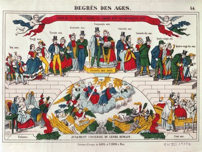 De leeftijden van mannen en vrouwen, Imagerie Gangel, Metz, midden 19e eeuw door French School