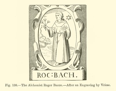 De Alchemist Roger Bacon (gravure) door French School