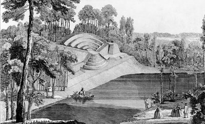 Het Amfitheater van Claremont, 6 mijl van Londen, uit Details des Nouveaux Jardins a la Mode, door George Louis le Rouge, gepubliceerd ca. 1770-87 door French School
