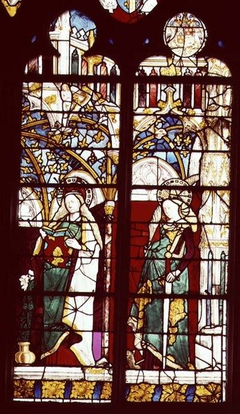De Annunciatie met St. Catharina, uit de kapel van St. Ursinus, toegeschreven aan Henri Mellein door French School