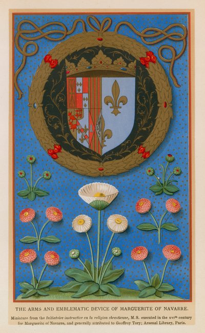De Wapens en Emblemen van Marguerite van Navarra door French School