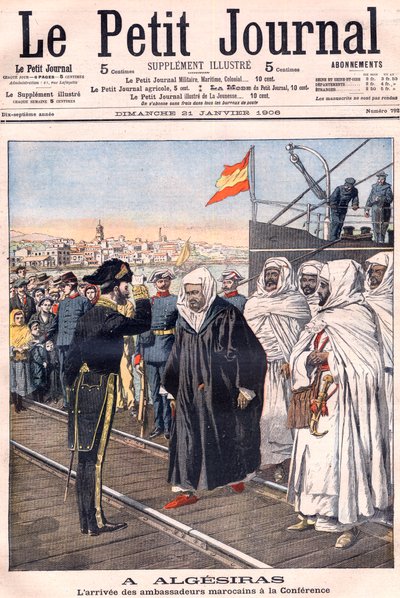 De aankomst van de Marokkaanse ambassadeurs, waaronder Sidi-Mohammed Torres, bij de Algeciras-conferentie door French School