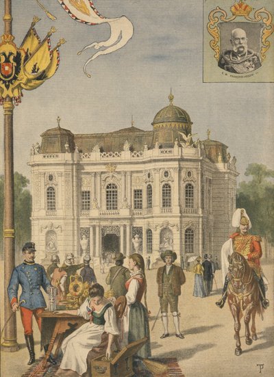 Het Oostenrijkse Paviljoen op de Wereldtentoonstelling van 1900, Parijs, illustratie uit Le Petit Journal door French School