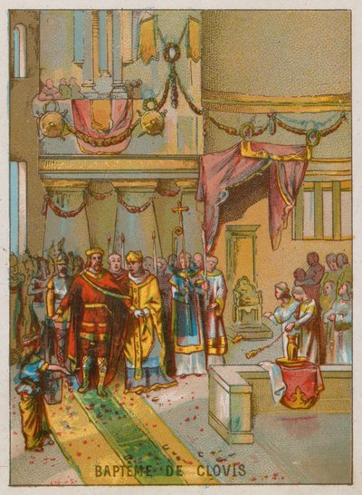De doop van koning Clovis door French School
