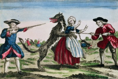 Het beest van Gévaudan, gepubliceerd door Basset, 1764 door French School