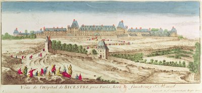 Het Bicetre Asiel in Parijs, 1710 door French School