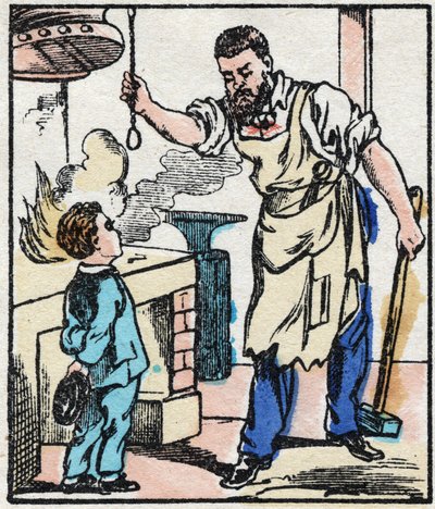 De smid. Gravure in "La chanson des metier". Epinal beeldvorming, late 19e eeuw. Privécollectie. door French School