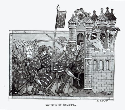 De verovering van Damietta in 1249 door French School