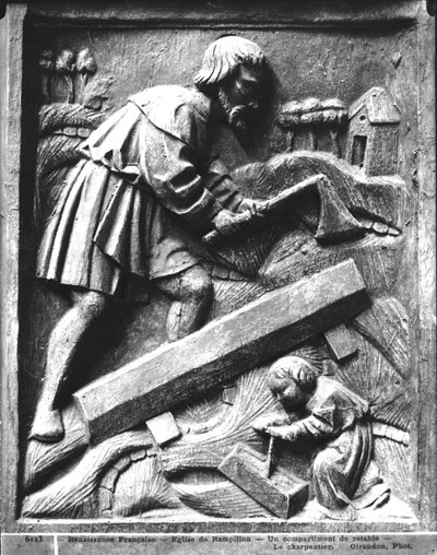 De Timmerman, detail van een altaarstuk door French School
