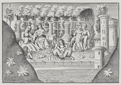 Het kasteel van Alamond en zijn betoveringen, uit De reizen van Marco Polo, gekopieerd door Albert Coinchon van het originele manuscript door French School