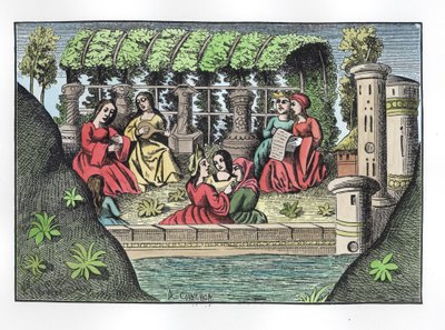 Het kasteel van Alamond en zijn betoveringen, uit De reizen van Marco Polo, gekopieerd door Albert Coinchon (d.1871) van het originele manuscript door French School