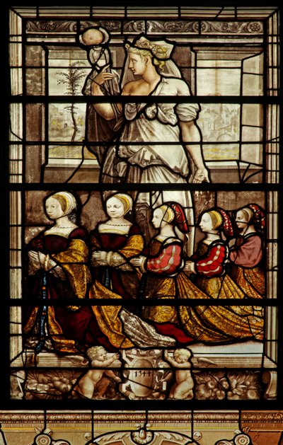 De kapel noordelijk raam: St. Agatha met Anne de Montmorency