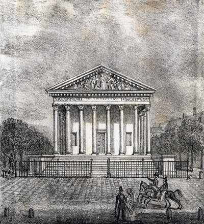 De Kerk van de Madeleine - "Alphabet Picturesque des Monumens de Paris” c.1840 (gravure) door French School