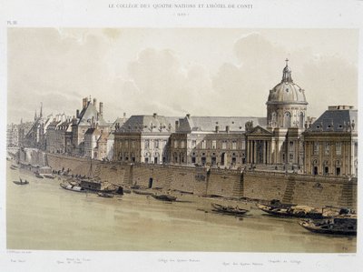 Het College van de Vier Naties en het Hotel Conti in 1689 - in 