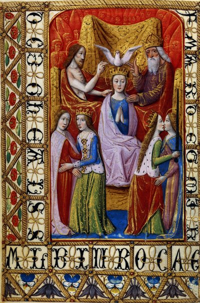 De Kroning van de Maagd door de Heilige Drie-eenheid, ca. 1500 door French School