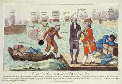 De Raad van George III (1738-1820) en de Verwoesting van William Pitt (1759-1806) de Jongere, 1801 door French School