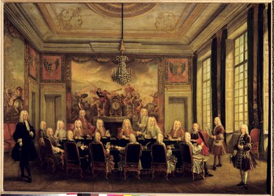 De Raad van Regentschap voor de Minderjarigheid van Lodewijk XV (1710-74) door French School