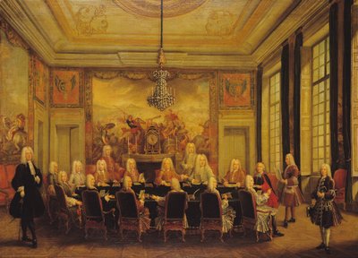De Raad van Regentschap voor de Minderjarigheid van Lodewijk XV (1710-74) 16 september 1715 door French School