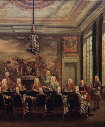 De Raad van Regentschap voor de Minderjarigheid van Lodewijk XV door French School