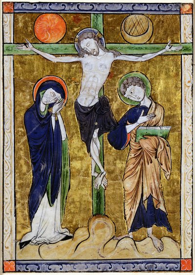 De Kruisiging, uit een Psalter, c.1215 door French School