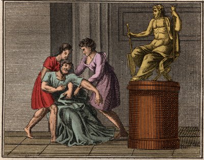 De dood van Demosthenes. door French School