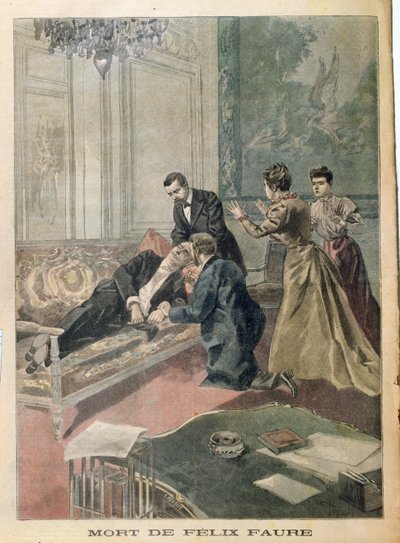 De dood van Felix Faure (1841-99) uit Le Petit Journal, 26 februari 1899 door French School