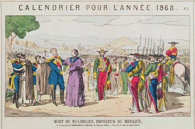 De dood van Maximiliaan, keizer van Mexico, 19 juni 1867 door French School