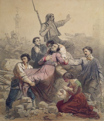 De dood van Monseigneur Affre (1793-1848) 25 juni 1848 door French School