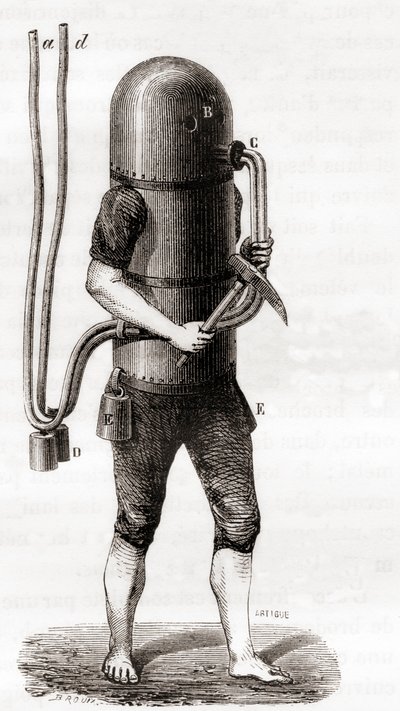De duikmachine van Karl Heinrich Klingert door French School