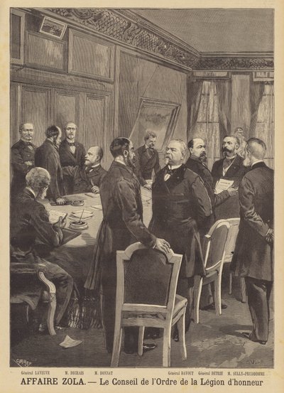 De Emile Zola lasterzaak - De Raad van de Orde van het Legioen van Eer door French School