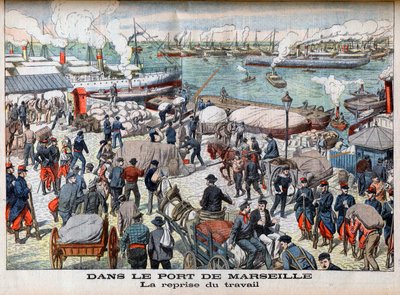 Het einde van de staking in Marseille, illustratie uit 