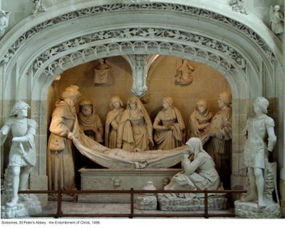 De graflegging van Christus in het zuidelijke transept, 1496 door French School