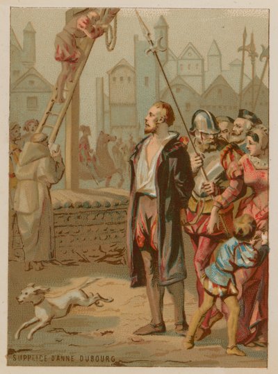 De executie van Anne du Bourg door French School