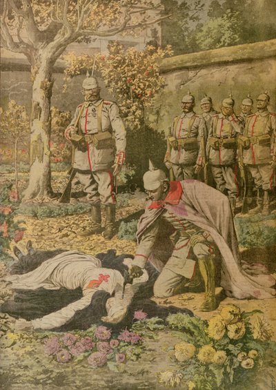 De executie van Edith Cavell uit Le Petit Journal, november 1915 door French School