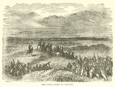 Het eerste zicht op Moskou (gravure) door French School