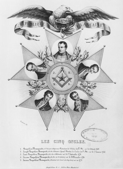 De Vijf Ooms van de Vrijmetselarij, 1848 door French School