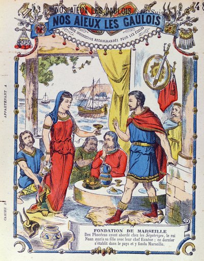 De stichting van Marseille in 600 v.Chr., uit Nos Aieux les Gaulois door French School