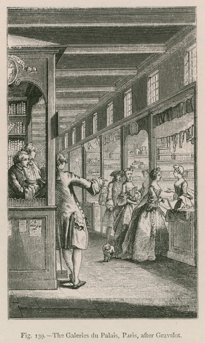 De Galeries du Palais, Parijs (naar Gravelot) door French School