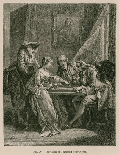 Het spel van Trictrac (naar Eisen) door French School