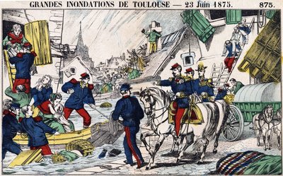 De grote overstromingen van Toulouse op 23 juni door French School