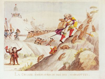 De Grote Migratie van de Koning van de Marmotten, 1792 door French School