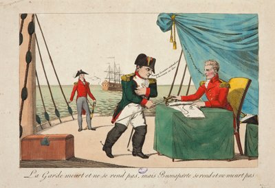De wacht sterft maar geeft niet op, maar Bonaparte geeft op en sterft niet door French School
