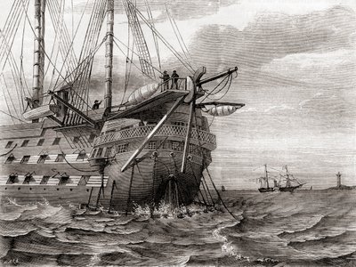De HMS Agamemnon legt de trans-Atlantische telegraafkabel, 2 augustus door French School