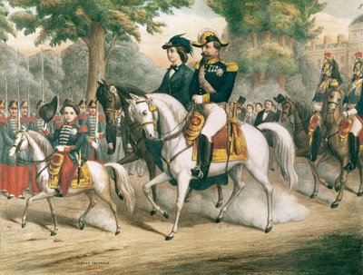 De keizerlijke familie te paard door French School
