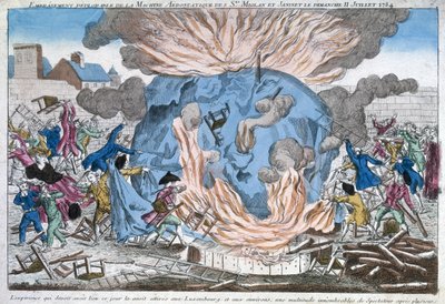 De Jammerlijke Verbranding van de Aerostat van Mioloan en Janinet, 11 juli 1784 door French School