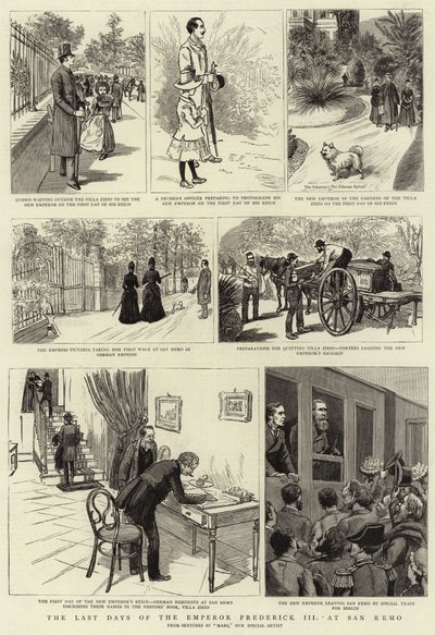 De Laatste Dagen van Keizer Frederik III in San Remo (gravure) door French School