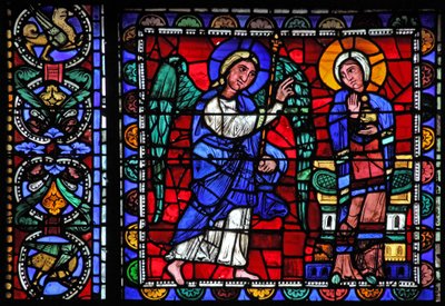 Het Leven van Christus-raam: De Aankondiging door French School