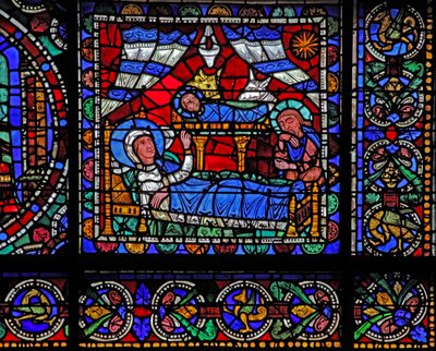 Het Leven van Christus-raam: De Geboorte door French School