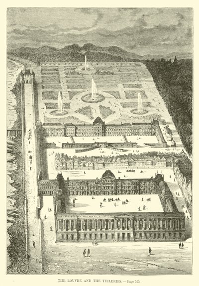 Het Louvre en de Tuilerieën door French School